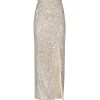 exclusivement disponibles SELF PORTRAIT Jupe Maxi Sequins Argenté 25