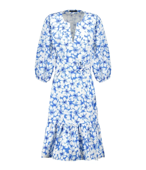 Tara Jarmon Robe Courte Rosabetta Coton Bleu officiel 1