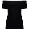 JEANNE VOULAND Top Jilda Col Bardot Noir vente luxe pas cher 17