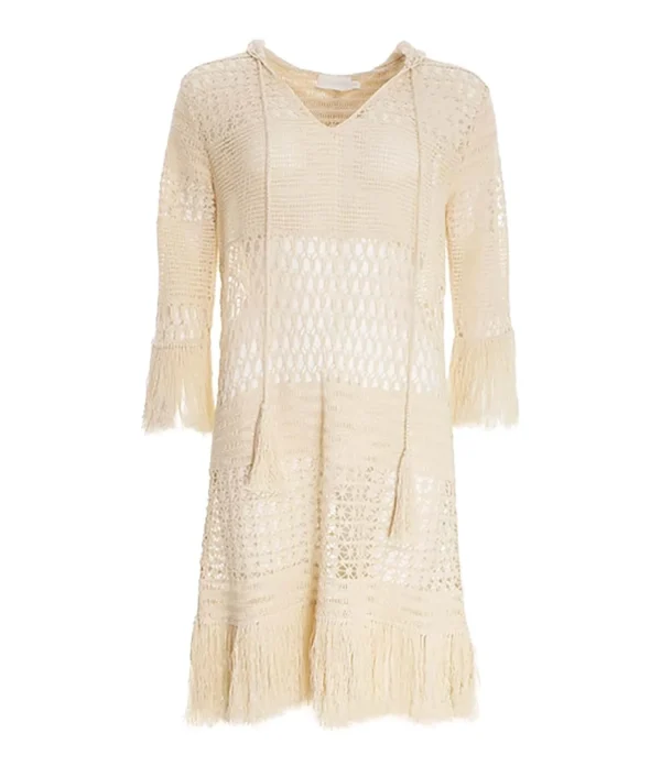 achat pas cher Zimmermann Robe De Plage Crochet Laurel Naturel 1