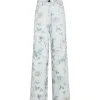 FORTE_FORTE Pantalon Denim Coton Imprimé Bleu vente luxe pas cher 23