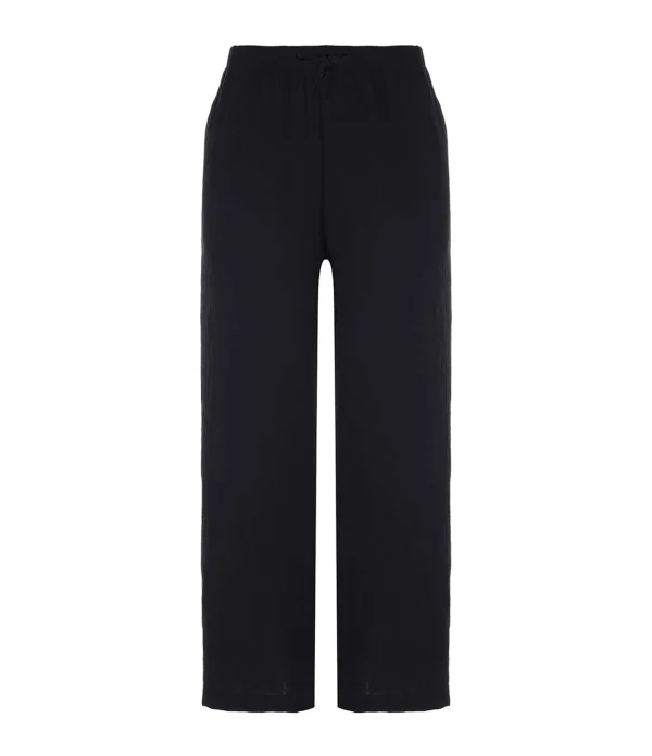 pas cher JEANNE VOULAND Pantalon Hory Gaze De Coton Noir 1