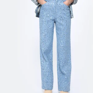 ROTATE Jean Denim Sequins Bleu Satisfait ou Remboursé 10