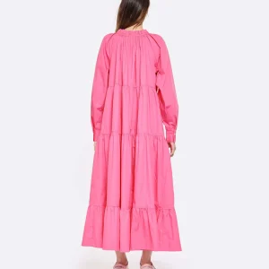 MIRA MIKATI Robe Manches Longues Broderie Coton Rose exclusivement disponibles 9