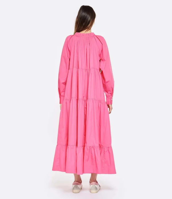 MIRA MIKATI Robe Manches Longues Broderie Coton Rose exclusivement disponibles 4