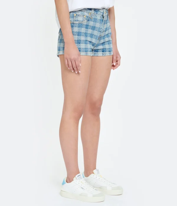 AMI Paris Short Denim Coton Bleu Javel Retour gratuit en magasin. 5