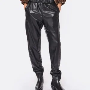 ANINE BING Pantalon Simili Cuir Noir ﻿soldes 16