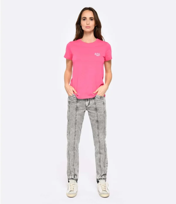 site pas cher A.P.C. Tee-shirt New Denise Coton Rose Vif 4