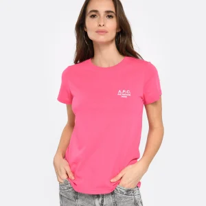 site pas cher A.P.C. Tee-shirt New Denise Coton Rose Vif 8