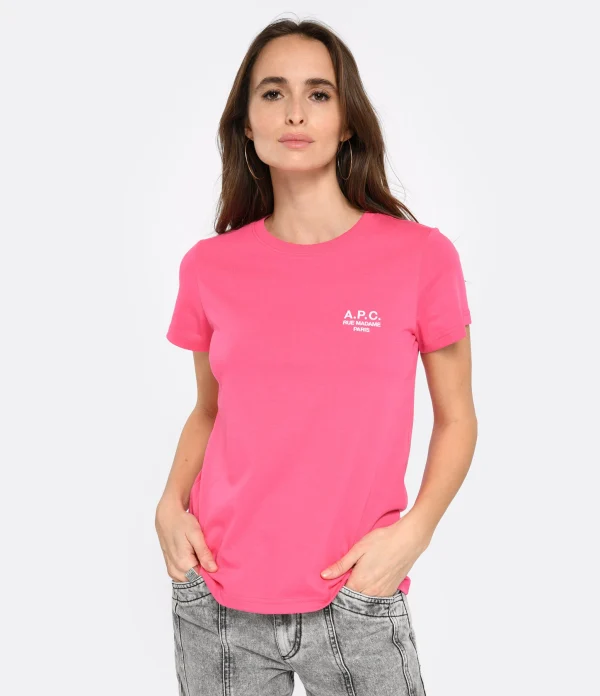 site pas cher A.P.C. Tee-shirt New Denise Coton Rose Vif 3