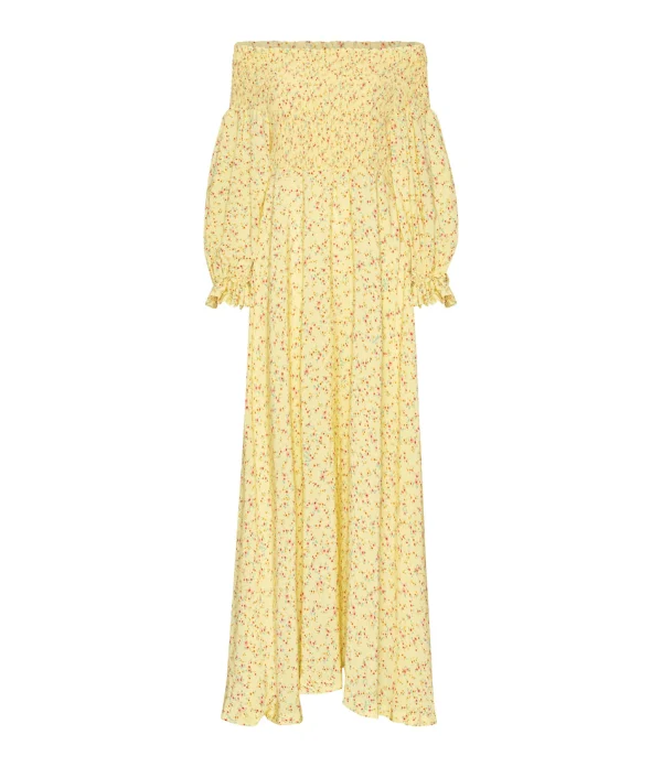 ROTATE Robe Fluide Jacquard Jaune l'unique style 1