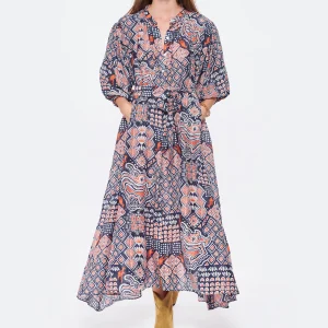 CHUFY Robe Maxi Ziggy Coton Marine soldes pas cher 10