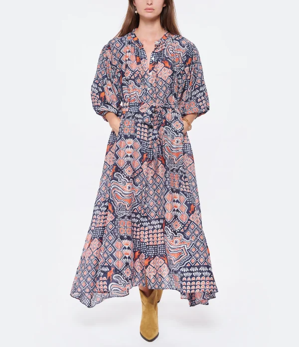 CHUFY Robe Maxi Ziggy Coton Marine soldes pas cher 4