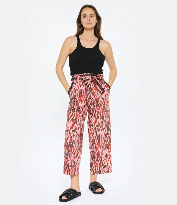 CHUFY Pantalon Bes Coton Bio Imprimé Rose Acheter 4