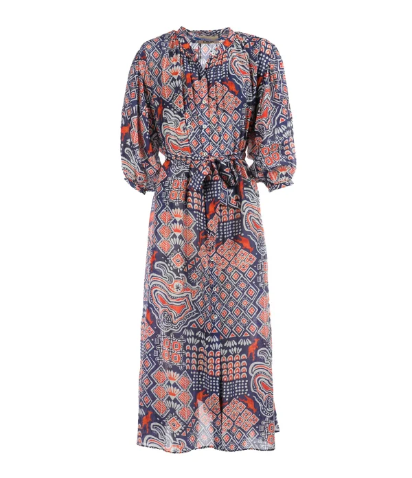 CHUFY Robe Maxi Ziggy Coton Marine soldes pas cher 1