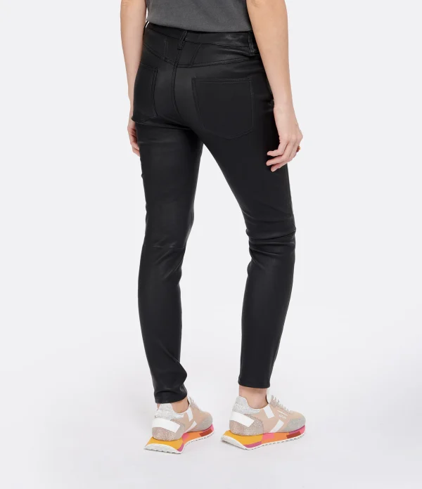 outlet soldes CLOSED Jean Skinny Pusher Cuir Agneau Noir 6