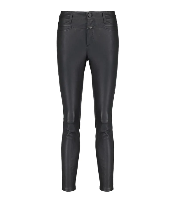 outlet soldes CLOSED Jean Skinny Pusher Cuir Agneau Noir 1