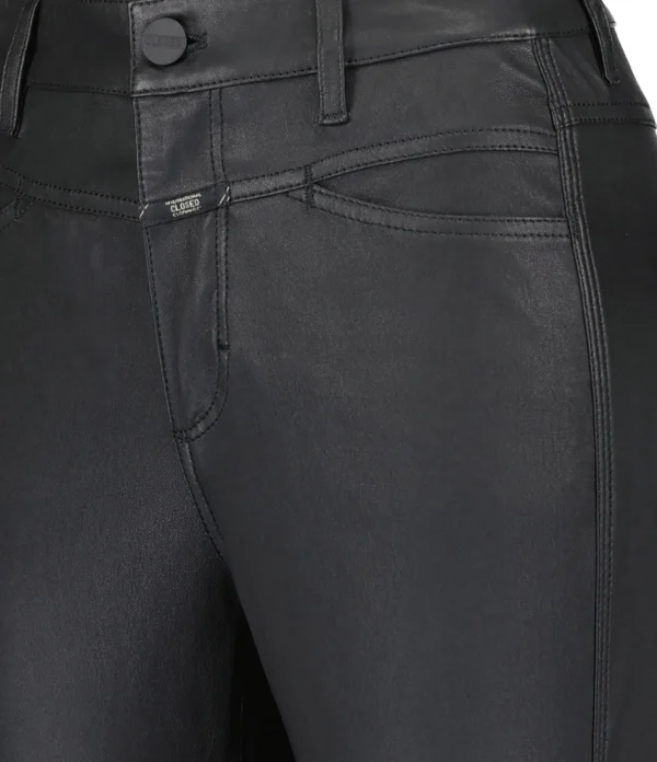 outlet soldes CLOSED Jean Skinny Pusher Cuir Agneau Noir 3