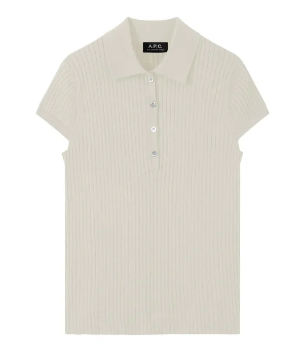 magasin A.P.C. Polo Jess Coton Blanc 1