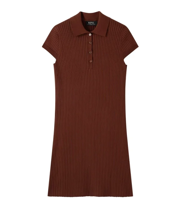 Large choix en ligne A.P.C. Robe Luna Coton Whiskey 1