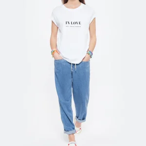 DEAR JULIETTE Tee-shirt In Love Coton Biologique Blanc mode 13