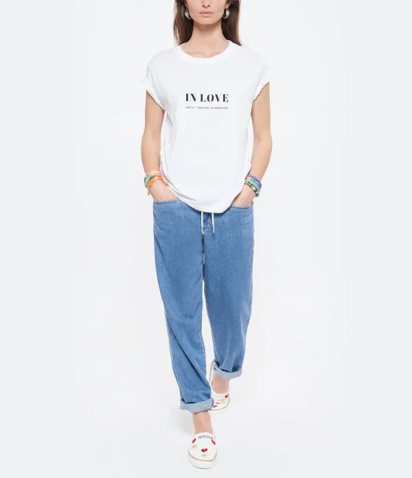 DEAR JULIETTE Tee-shirt In Love Coton Biologique Blanc mode 5