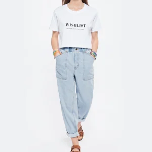 Neuve avec étiquette DEAR JULIETTE Tee-shirt Wishlist Coton Biologique Blanc 13