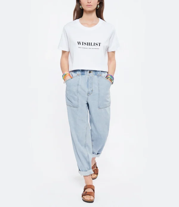 Neuve avec étiquette DEAR JULIETTE Tee-shirt Wishlist Coton Biologique Blanc 5