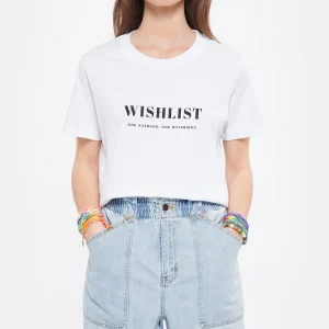 Neuve avec étiquette DEAR JULIETTE Tee-shirt Wishlist Coton Biologique Blanc 11