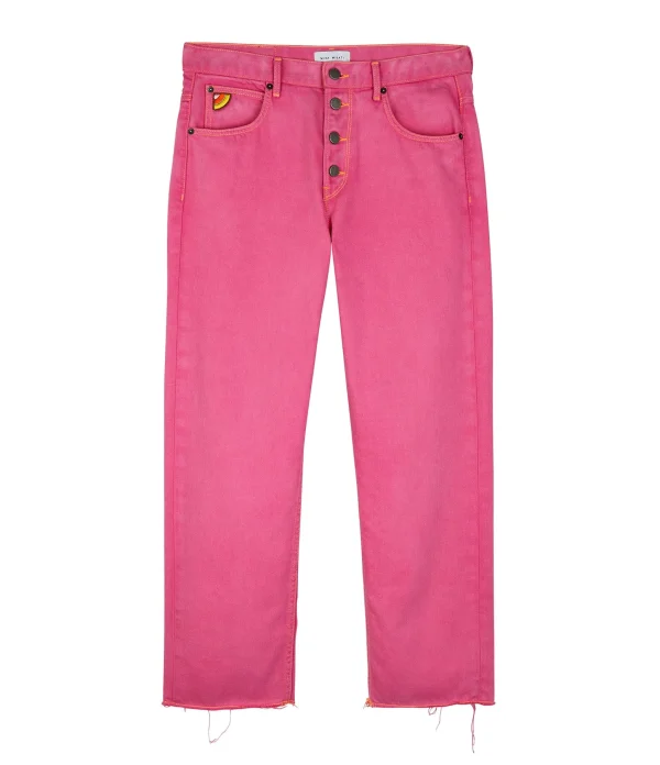 Pas Cher Magasin Soldes MIRA MIKATI Jean Broderie Coton Rose 1