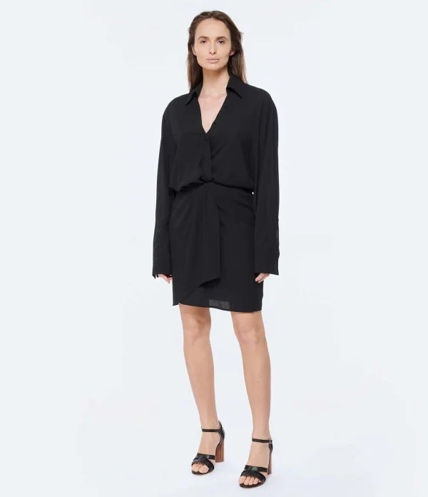 pas cher en ligne ESSENTIEL ANTWERP Robe Mini Dorsey Coton Noir 3