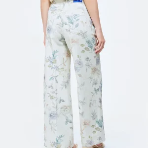 FORTE_FORTE Pantalon Denim Coton Imprimé Bleu vente luxe pas cher 13