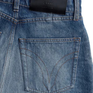 AMI Paris Jean Boyfriend Coton Denim Bleu Usé Paris 9