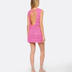 Ganni Robe De Plage Crochet Coton Organique Rose exclusivement disponibles 12