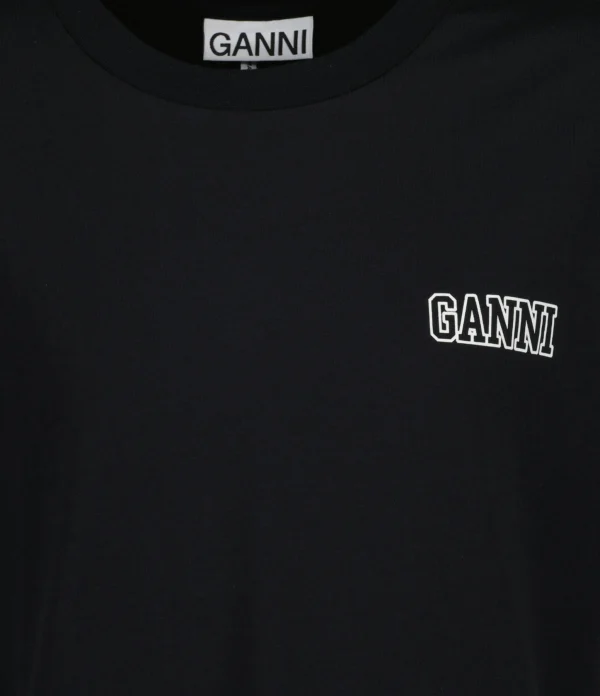 soldes de Noël Ganni Tee-shirt Software Jersey Noir 3