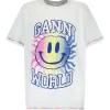 Ganni Tee-shirt Smiley Coton Organique Bright White a Prix Discount 19