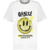 Ganni Tee-shirt Smiley Coton Organique Blanc soldes de Noël 16