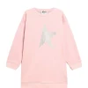 Golden Goose Robe Sweatshirt Enfant Star Coton Rose Argenté Retour gratuit en magasin. 13