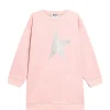 Golden Goose Robe Sweatshirt Enfant Star Coton Rose Argenté REMISE allant jusqu. 16