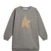 marque pas cher Golden Goose Robe Sweatshirt Enfant Star Coton Gris Doré 14