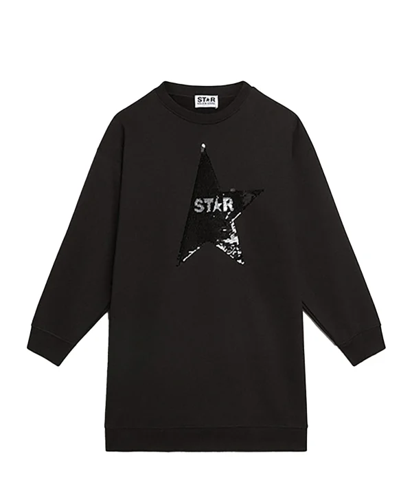 Meilleur Prix Garanti Golden Goose Robe Sweatshirt Star Enfant Coton Noir 1