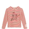 soldes Golden Goose Tee-shirt Golden Enfant Coton Rayures Rouge 14