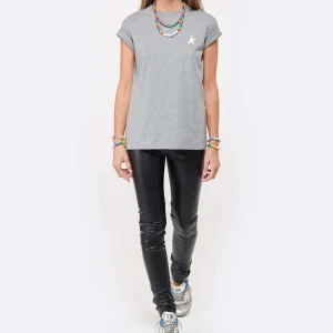 en ligne officielle Golden Goose Tee-shirt Étoile Coton Gris Doré 13