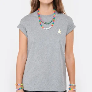 en ligne officielle Golden Goose Tee-shirt Étoile Coton Gris Doré 11