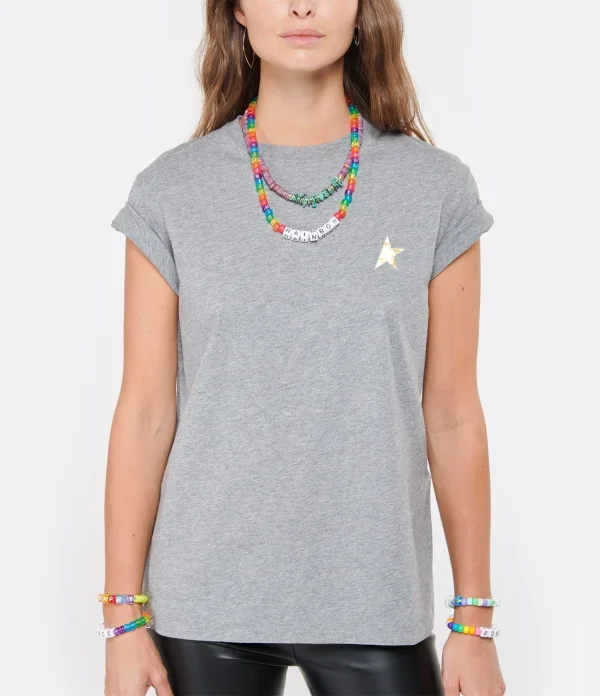 en ligne officielle Golden Goose Tee-shirt Étoile Coton Gris Doré 4