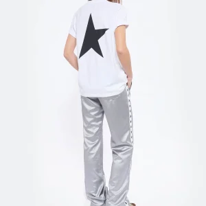 Golden Goose Tee-shirt Big Star Coton Blanc Noir solde en ligne 19