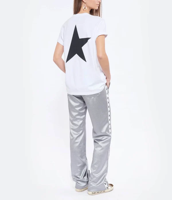 Golden Goose Tee-shirt Big Star Coton Blanc Noir solde en ligne 7