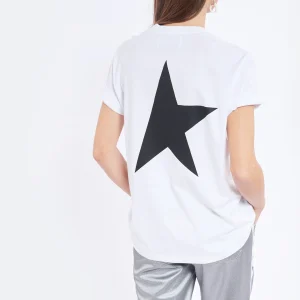 Golden Goose Tee-shirt Big Star Coton Blanc Noir solde en ligne 15