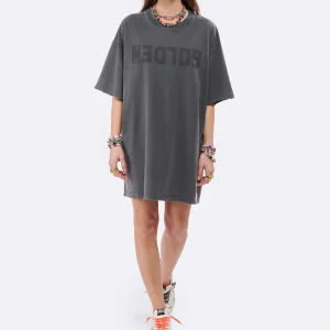 Golden Goose Robe Tee-shirt Golden Coton Anthracite excellente qualité 10