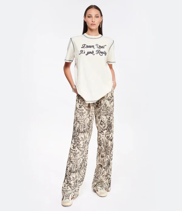 site pas cher Golden Goose Tee-shirt Journey Regular Coton Écru 5